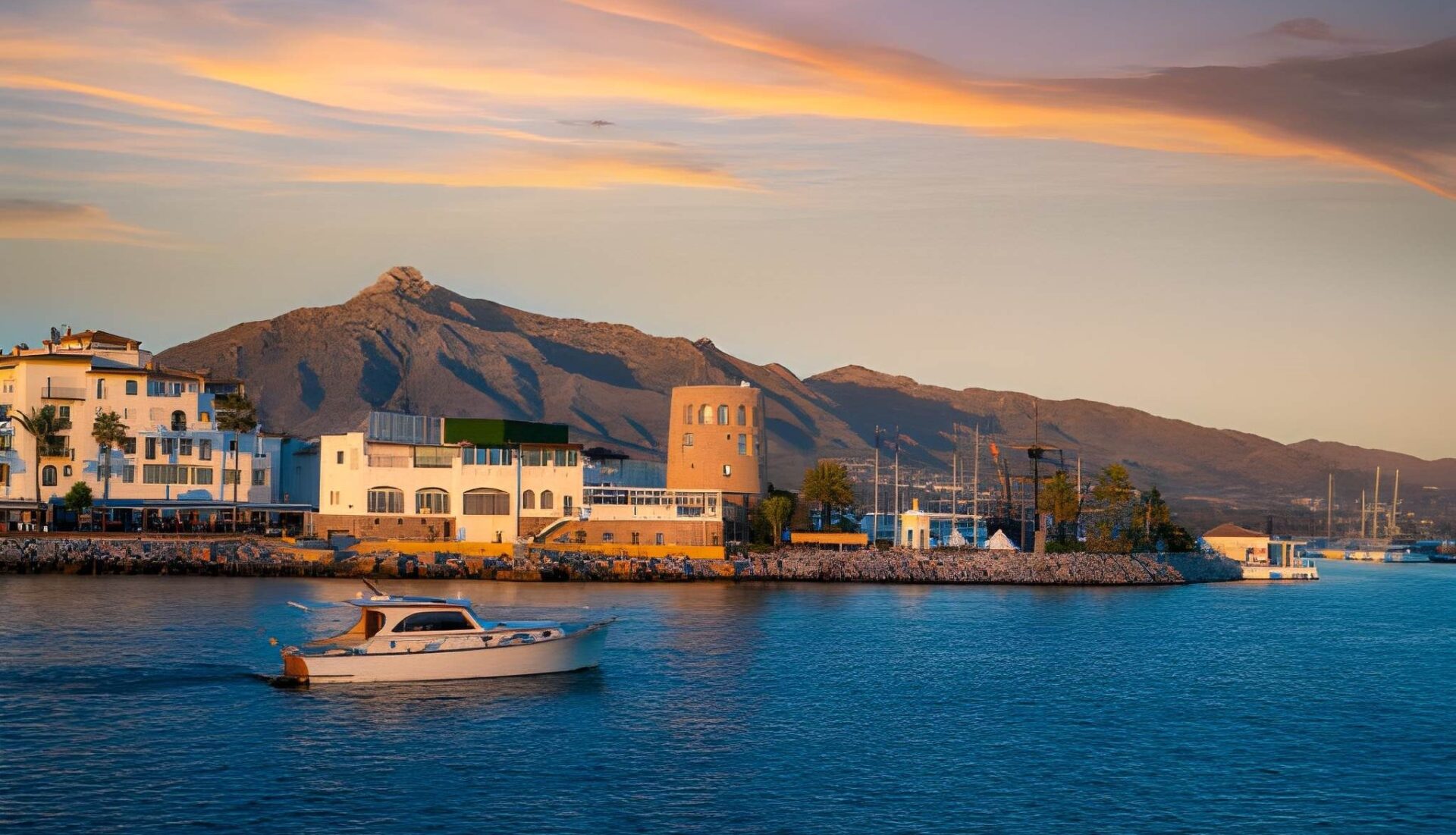 Puerto Banus Marbella marina at sunset with luxury yachts vibrant waterfront and Costa del Sol lifestyle appeal for foreign buyers considering property in Marbella.