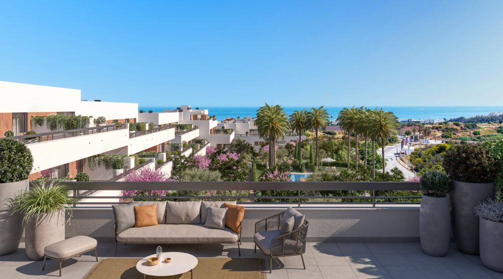Brand new apartments with large terraces and sea views a little west of Estepona town!