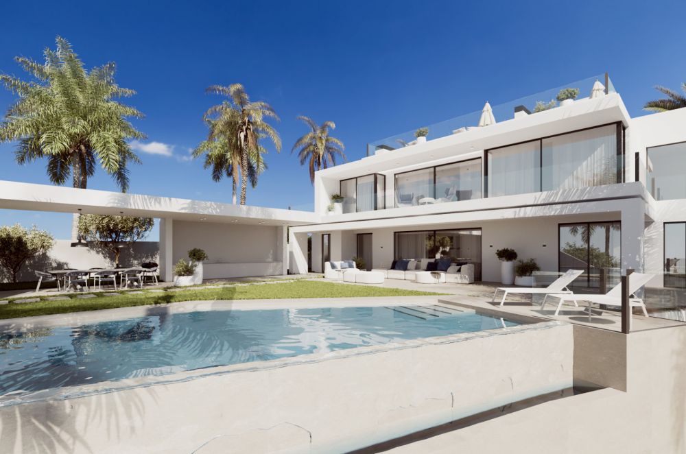 Stylish villa with sea views in the gated community of Cascada de Camojan, above Marbella town!