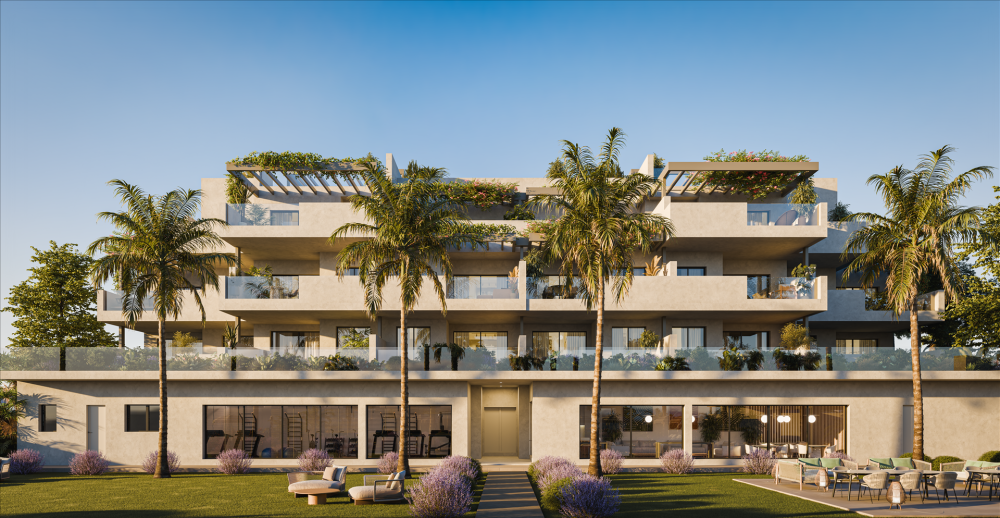 Modernos apartamentos de nueva construcción junto al campo de golf Doña Julia y a solo 1 km del mar.