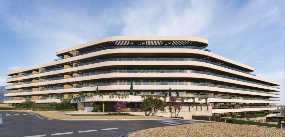 Modernos apartamentos con vistas al mar en la creciente zona de Las Mesas en Estepona