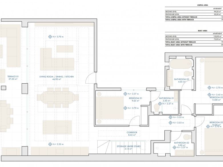 BRIGHT AND SPACIOUS FULLY RENOVATED FRONTLEX PENTHOUSE WITH PANORAMIC VIEWS OVER THE MARINA