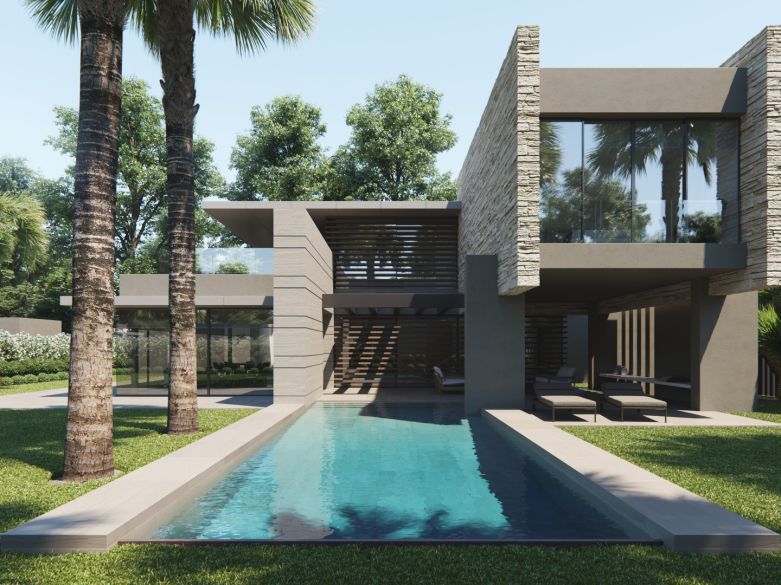 Nueva villa de estilo contemporáneo cerca de la playa en Cortijo Blanca, Marbella