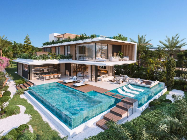 Villa de lujo con vistas al mar en Casacada de Camojan, en las colinas sobre la ciudad de Marbella!