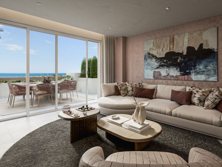Exquisite frontline beach apartment in Palm Beach, Los Monteros! Completely renovated.