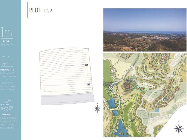 Parcela excepcional orientada al sur con vistas panorámicas al mar en Real de La Quinta, Benahavís