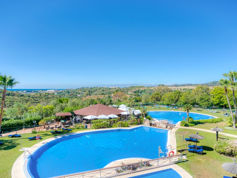 Charming east facing, three bedroom duplex penthouse located in the gated community Parque Botanico, Estepona