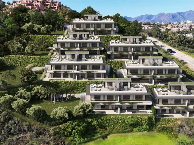 Nyproduktion av exklusiva golfvillor med panoramautsikt över havet i La Mairena